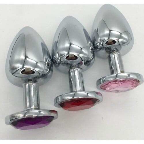 1 Pcs Random Color Large Metal Anal Toys for Women Man, 90*40mm Big Stainless Steel Butt Plugs Crystal Jewelry Booty Beads