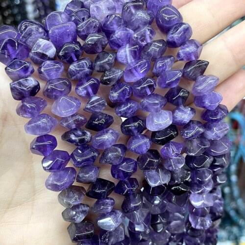 6*11mm Natural Purple Amethysts Irregular Stone Spacer Loose Beads For Jewelry Charm DIY Making Bracelet Necklace