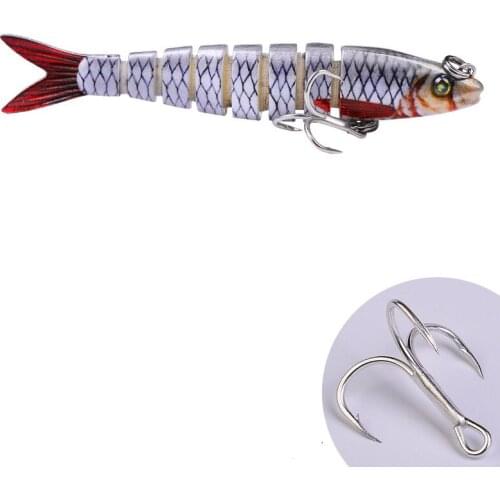 7G/9CM Artificial Wobblers 8 Segments Fishing Lures Hard Lure 3D Eyes Bionic Multi-Section High Quality Plastic Fishing Bait