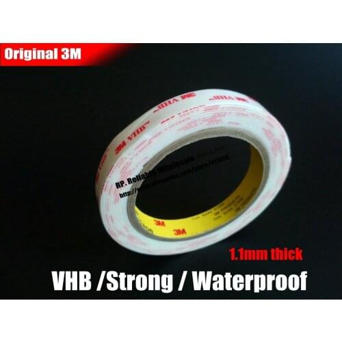 8mm or 10mm/15mm (1.1mm thick) Original Super Strong Bond 3M VHB 4945, Double Sided Adhesive Foam Tape, Waterproof, Metal Tape