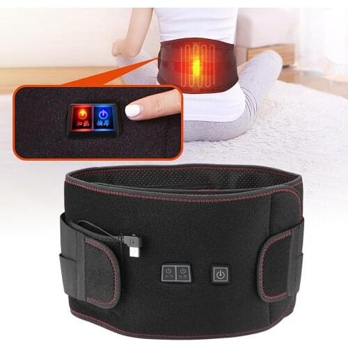 3 Sizes Electric Heat Therapy Far Infrared Vibration Hot Compress Waist Pain Relieve Belts Brace Support