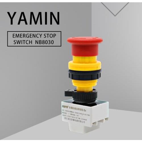 EX Emergency Stop Switch Push Button Explosion-proof Control Red Mushroom Head Press 10A