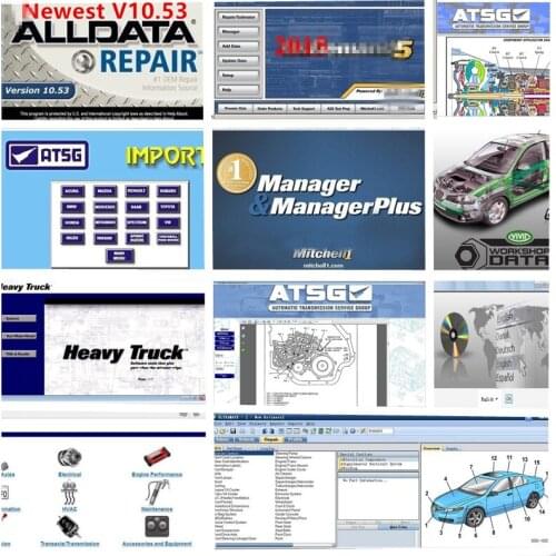 2020 Hot Auto Repair Alldata Software V10.53 m..chell on-dem..d software 2015 atsg Vivid workshop 49 in 1tb hard disk all data