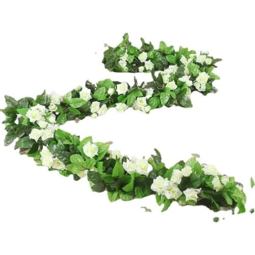 Handmade Artificial Flower Rattan Silk Cloth 33 Roses Artificial Vine Flowers Wedding Festival Home Office Decoration Floral