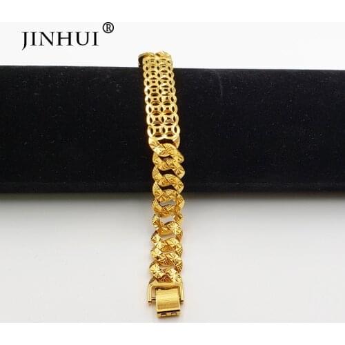 Jin Hui Fashion New African Ethiopia Gold color Men Bracelet Women Party Ornament Luxury Gifts for Friends Dubai Bangle Jewelry