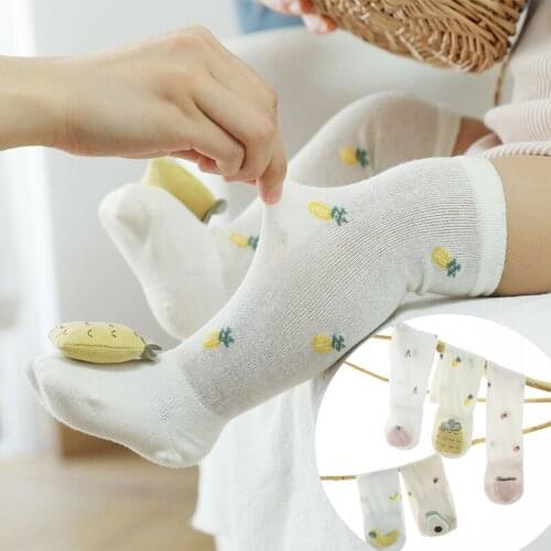 Summer Cute Newborn Baby Mesh Cotton Knee High Socks Infant Toddler Girls Soft Casual Fruit Breathable Thin Long Princess Sock