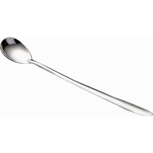 10Pcs Long Handle Stainless Steel Coffee Ice Cream Dessert Tea Spoon Tableware Teaspoon Cocktail Stirring For Picnic Kitchen