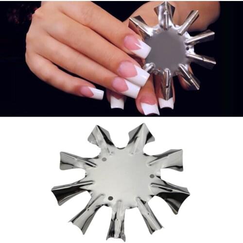 Practical Stainless Steel Manicure Stencil French Cutting Line Trimmer Repeated Used Creative Nail Styles Nail Art DIY Tool