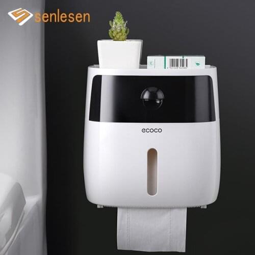 Senlesen Multifunctional Wall-mounted Toilet Waterproof Tissue Box Creative Double-layer Bathroom Paper