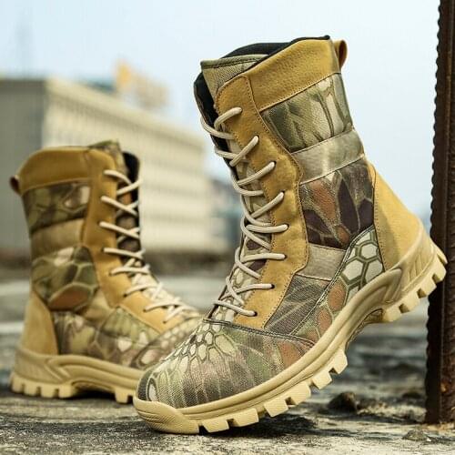 Tactical Military Army Boots Men Camouflage Combat Hunting Trekking Camping Hiking Sneakers Non-slip Desert Boots For Male Shoes