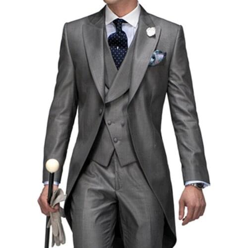 Custom Made Suit Vest Pants 3 Pcs Set / Fashion New Men Casual Boutique Long Tuxedo Business Suits Blazers Jacket Trousers Coat