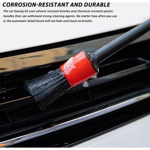 Soft Car Cleaning Detail Brushes PP Rubber Wire Car Brush Care Inside Outside Detailing Brush High Quality