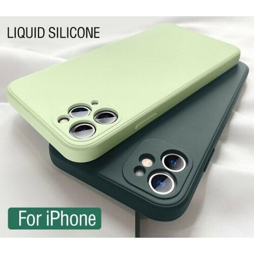 Liquid Silicone Soft Case For iPhone 12 11 Pro Max Mini Original Cases For iPhone XR XS Max 7 8 Plus SE 2020 Shockproof Cover