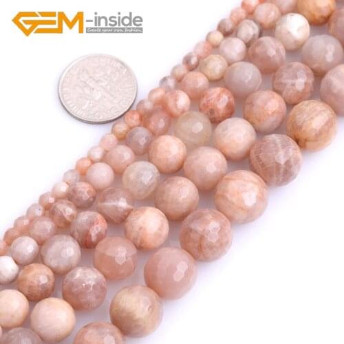 Natural Round Smooth Faceted Matte Surface Sun Stone Bead Loose Stone Beads DIY Bead For Jewelry Making Strand 15" Wholesale New