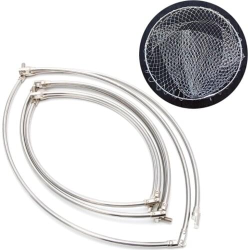 Stainless Steel Fishing Folding Net Brail Head Round Dipnet Tackle Accessory New