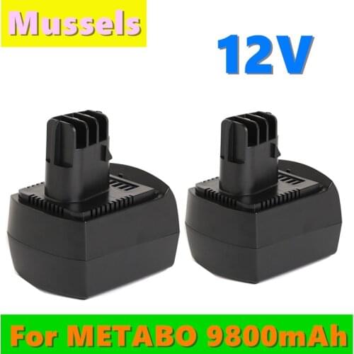 New 12V 9800mAh Ni-MH Replacement Power Tool Battery for METABO 6.02151.50 BZ12SP BS 12 SP, BSZ 12, BZ 12 SP, SSP 12, ULA9.6