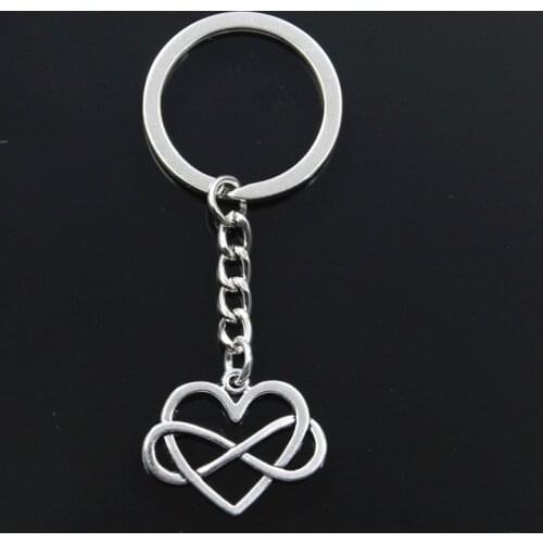 New Keychain 22x27mm Heart Infinity Love Forever Pendants DIY Men Car Key Chain Ring Holder Keyring Souvenir Jewelry Gift