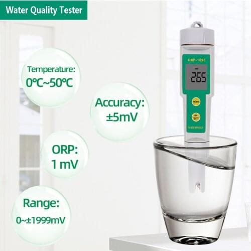 ORP-169E Waterproof ORP Meter High Quality ORP Monitor Redox Analyser Aquariums Water Quality Tool Tester For Swimming Pool Lab