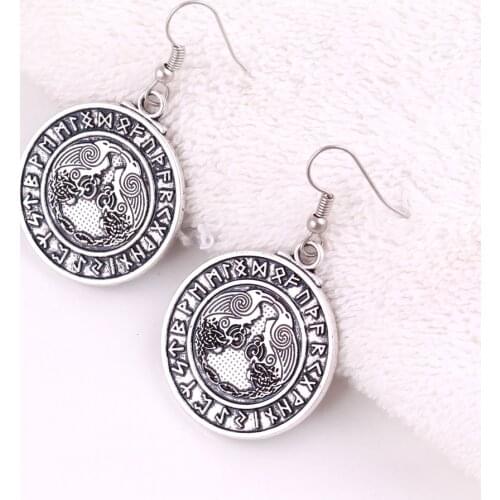 Norse Vikings Bird Pendant Earrings Raven Rune Knot Viking Amulet Pendant Nordic Jewelry