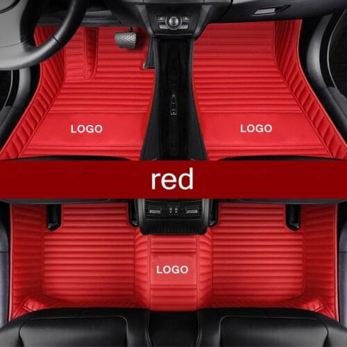 Custom Car Floor Mats for Toyota Crown Tundra RAV4 Prado 4Runner 86 Avalon Land Cruiser Corolla Camry Auto Carpet Cover Pads Red