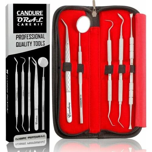 5pcs/set Dental Teeth Care Kit Dentist Prepared Tool Set Probe Tooth Care Kit Tooth Plaque Calculus Tartar Remover Tool