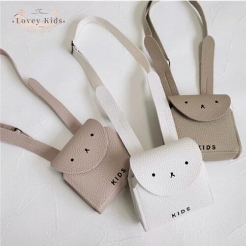 PU Bag 2021 Toddler Girls Leather Rabbit CrossBody Mini Bag Purse Cute Kids Children Messenger Shoulder Bags