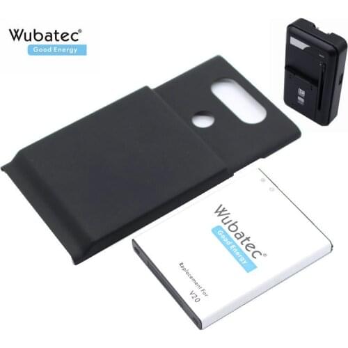 Wubatec 1x 6400mAh BL-44E1F Extended Battery Back Cover + Universal Charger For LG V20 H990 F800 VS995 US996 LS997 H910 H918