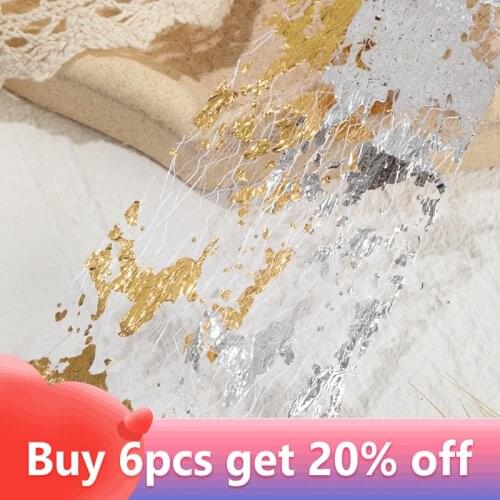 1 Roll Gold Silver Net Line Tape Nail Stickers Aurora Stripe Design Fluorescent 3D Nail Art Transfer Sticker Decor Tips Decal