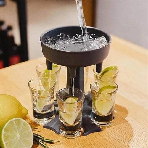 6 Shot Glass Dispenser and Holder Party Gifts Wine Pourer Portable Dispenser Drinking Games Glass Dispenser Bar Accessory