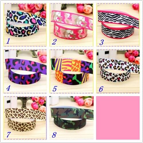 7/8'' Free shipping leopard camo printed grosgrain ribbon hairbow headwear party decoration diy wholesale OEM 22mm S205