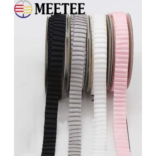 8meter 13mm Pleated Elastic Band Shoulder Strap Children Shoes Elastic Lace Webbing DIY Baby Hair Sewing Ribbon Tape Accessories