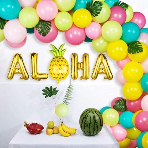 Aloha Party Decoration Pineapple Aloha Flamingo Balloons Aloha Garlands Summer Luau Flamingo Hawaiian Tropical Party Decoration