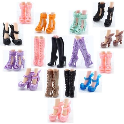 5pair Boots shoes For Monster High Dolls Shoes Doll Boots Accessories girls toys Free Shipping et024