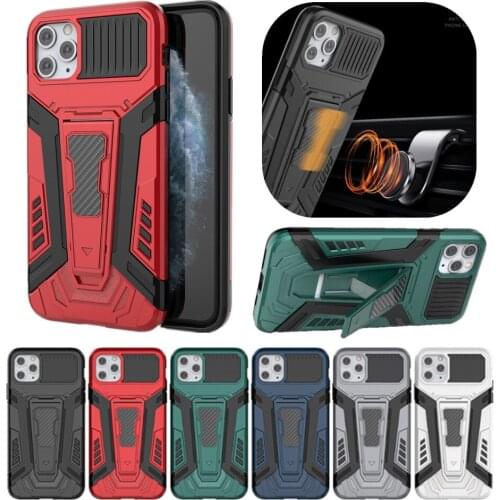 Armor Cases for iPhone 12 11 Pro Max XS XR 6 7 8 Plus SE 2020 Shockproof Back Cover Magnetic Car Stand Hybrid Protection Coque