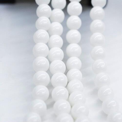 Natural Stone Beads Tridacna Stone White Round Beads for Jewelry Making Diy Bracelet Necklace 15.5" Pick Size 4/6/8/10/12 Mm