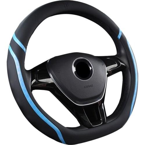 D Type Steering Wheel Cover For VW Volkswagen Nissan Braid On Steering Suitable For 37-38CM/14.5"-15" M Size Hand Bar Protecter