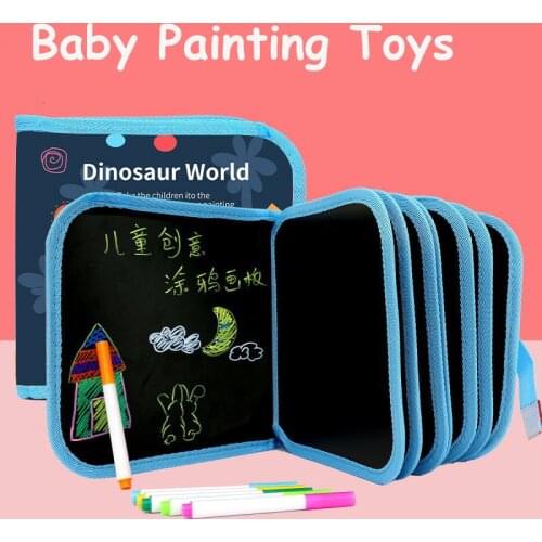 Baby Painting Toys Black Board with Magic Pen Baby Toys Set Drawing Toys For Children Painting Coloring Book Funny Toy for Kids