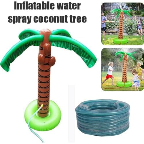 Splash Toy Inflatable Coconut Tree Sprinkler with PVC Tube for Kids Wading Pool Water Toy for Outdoor Party 61in Tall ASD88