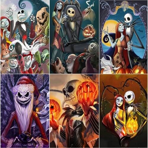2021 5D Diy Square/Round Diamond Painting Halloween Horror Pumpkin New Mosaic Cross Stitch Set High Quality Decorative Painting