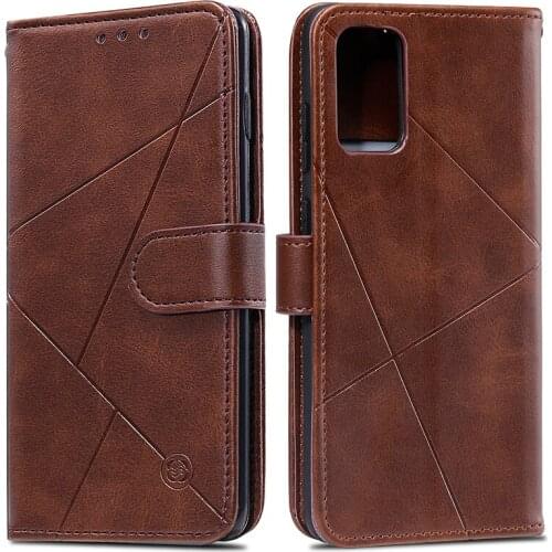Flip Leather Case for Samsung A01 A11 A21 A41 A51 A71 A30 A50 A70 A6 A7 A8 2018 Geometric lines Magnetic Wallet Case With Strap