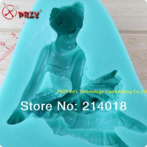 Beautiful girl new style large wholesale hot sale chocolate silicon mold fondant Cake decoration mold (si262)