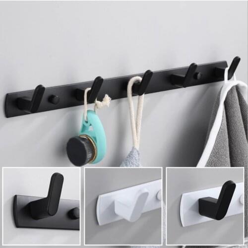Black White Robe Hook Bathroom Towel Hooks Towels Bag Hat Hook Wall Mounted Clothes Coat Hook Wall Hanger Bathroom Hardware