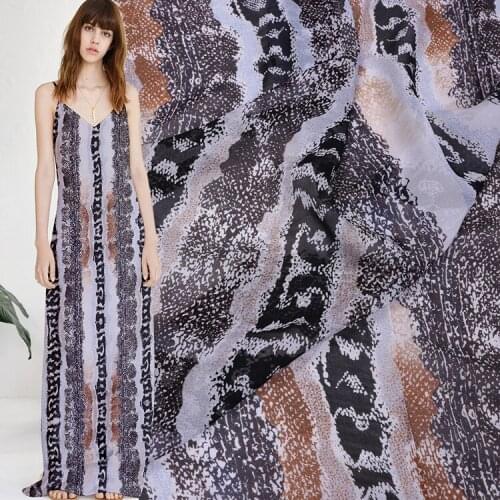 Summer Thin Transparent Silk Georgette Fabric Printed Silk Clothing Dress Beach Skirt Silk Scarf Mulberry Silk Fabric