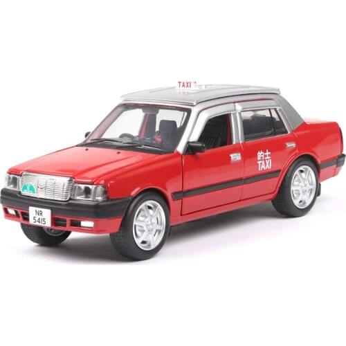 1/32 Simulated Vehicle Model Classic Reproduction,Toyota Hong Kong Old Crown Taxi, , Sound and Light Echo Function Toy Car