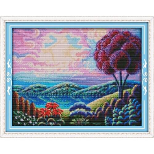 Fantastic scenery(2) cross stitch kit 14ct 11ct count printed canvas stitching embroidery DIY handmade needlework