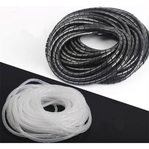 Cable Winder Black Feet Spiral Wire Organizer Wrap Tube Flexible Manage Cord for PC Computer Home Hiding Cable 8-30MM