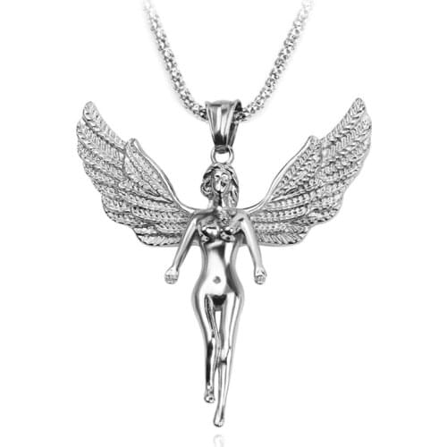 2021 New Retro Angel Necklace For Women Fashion Personality Female Angel Elf Necklace Trend All-match Womens Necklace Jewelry
