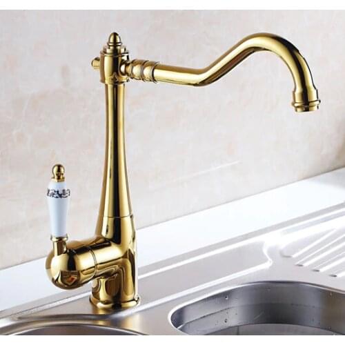 New Arrivals European Retro Style and Gold Surface Kitchen Faucet Bathroom Basin Faucet By Brass Sink Faucet Water Mixer Tap