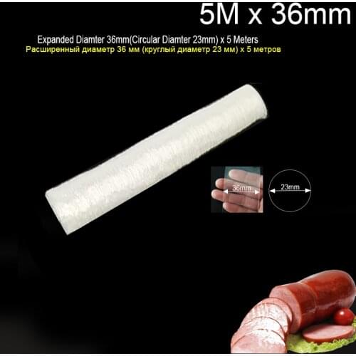 25 Meters Food Grade Casings for Sausage Salami Shell for Sausage Maker Machine Hot Dog Plastic Casing Inedible Casings