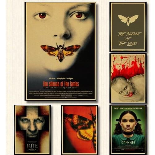 The silence of the lamb poster classic movie retro kraft paper vintage poster painting core wall sticker
